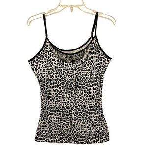 Women's Size Med Yummie Tummie tank top with crystals adjustable straps zebra pr